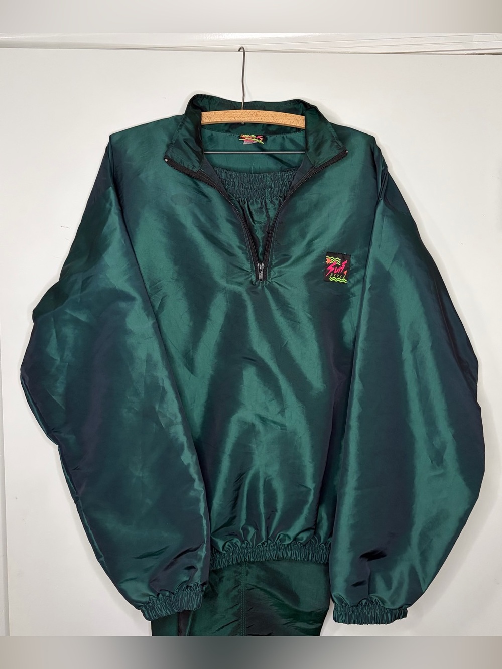 Vtg Surf Style Windbreaker Track Suit 3pc Thermonuclear 90s Halloween Costume